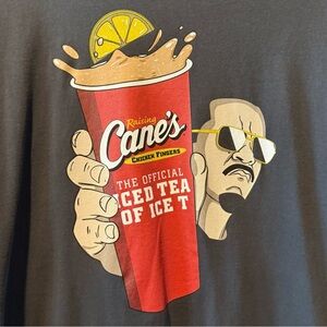 Raising Cane’s Ice T Black Graphic T-Shirt Men or Women Large